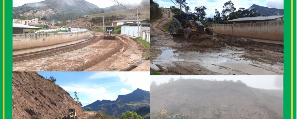 TRABAJOS DE MEJORAMIENTO DE LA VIA EN EL INGRESO A LA PARROQUIA GUANAZAN